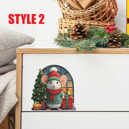 Cute Christmas Mouse Wall Stickers
