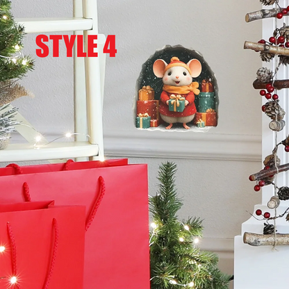 Cute Christmas Mouse Wall Stickers