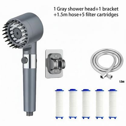 High-Pressure Shower Head with Filter & Massage Function