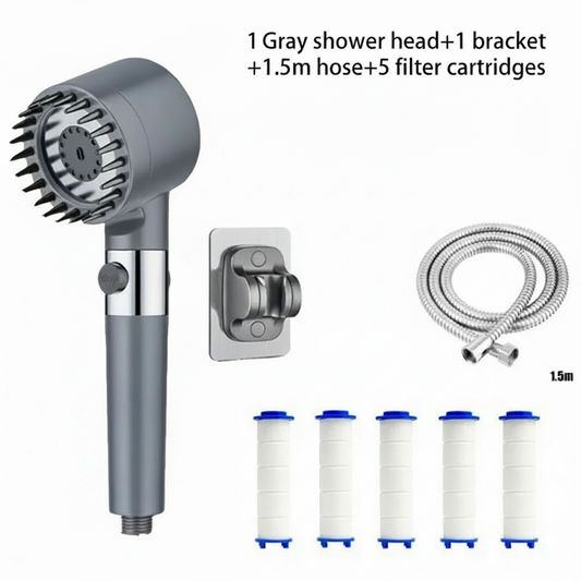 High-Pressure Shower Head with Filter & Massage Function