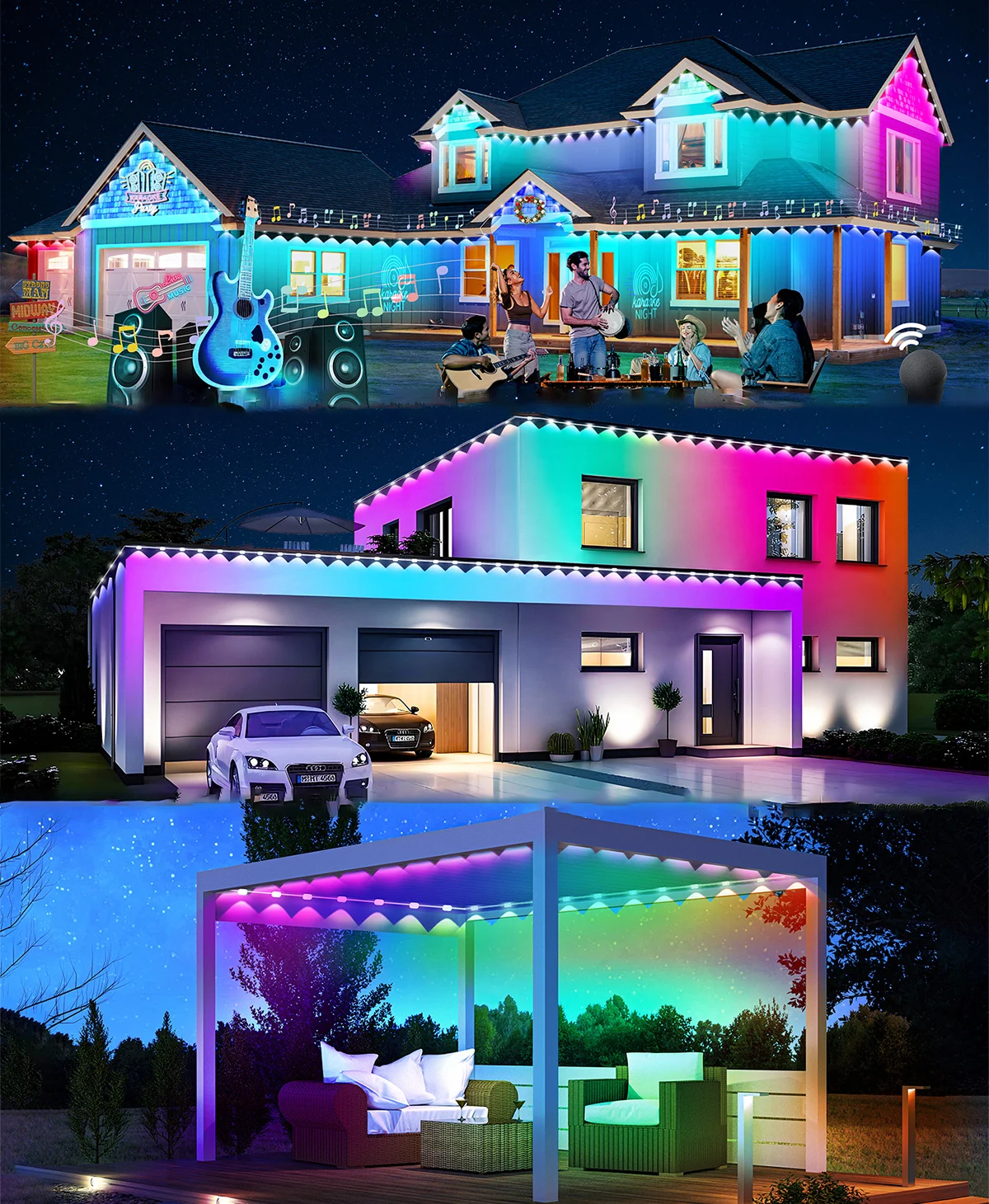 15M Smart RGB Outdoor LED Lights