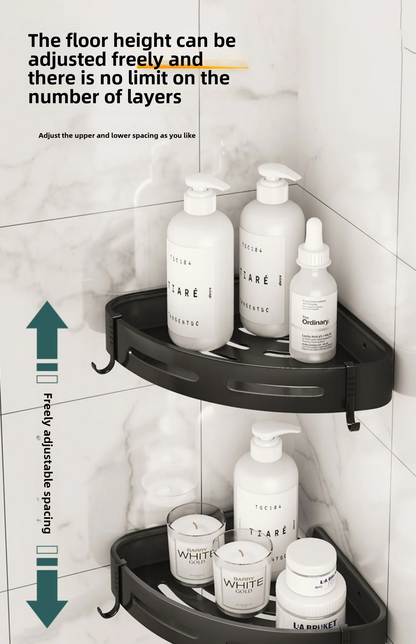 2PCS Luxury Wall-Mounted Shower Shelf