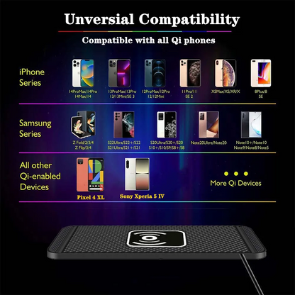 Fast Charging Silicone Pad Stand For iPhone 16/15/14/13/12/X & Samsung S24/S23