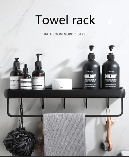 Black Nordic Style Shelf For Washroom