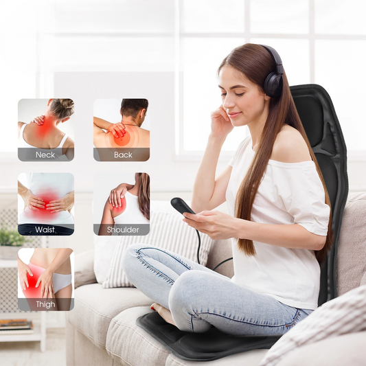 Full-Body Electric Massage Cushion with Heat – Vibrating Mat for Home, Office & Car