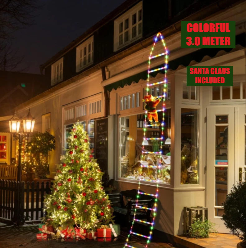 LED Santa Claus Climbing Ladder Light