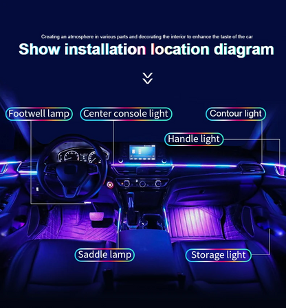 Full Luxury Car Interior Ambient Lights Kit With App