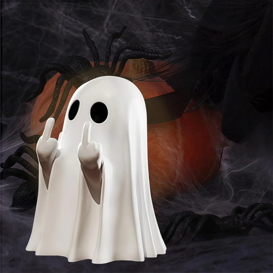 Cute Middle Finger Ghost Statue