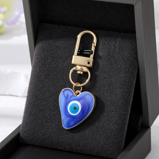 Evil Eye Heart Keychain