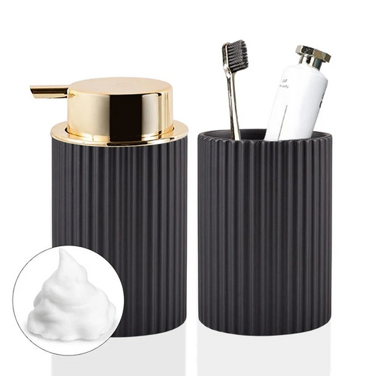 Elegant Foam Soap & Toothbrush Holder Set