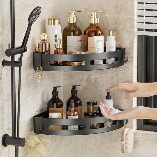 2PCS Luxury Wall-Mounted Shower Shelf