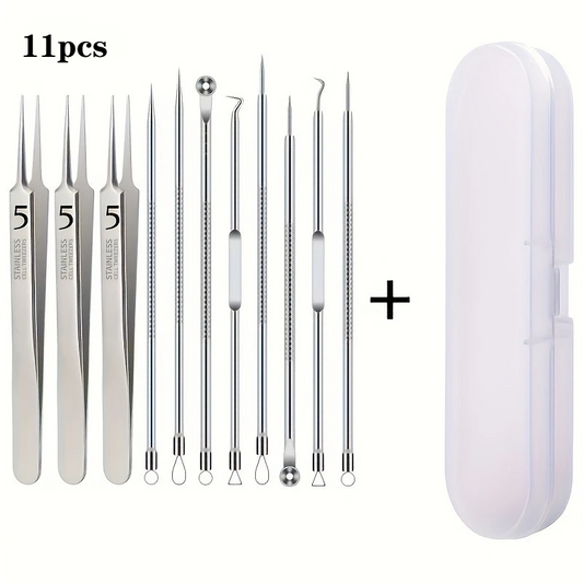 Stainless Steel Blackhead Remover Kit with Portable Case