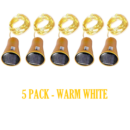 5-Pack Solar Wine Bottle Fairy Lights