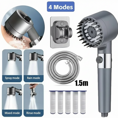 High-Pressure Shower Head with Filter & Massage Function