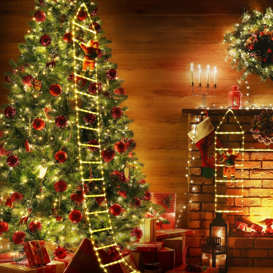 LED Santa Claus Climbing Ladder Light