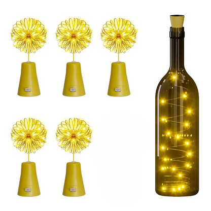 5-Pack Solar Wine Bottle Fairy Lights